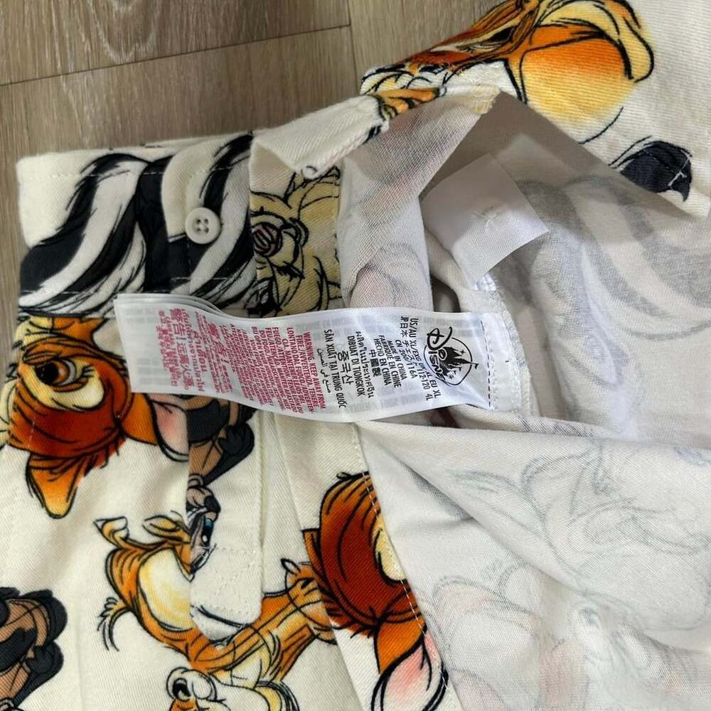 Disney Bambi Thumper Button Up Shirt Size US/AU XL Off White All Over - Picture 7 of 7